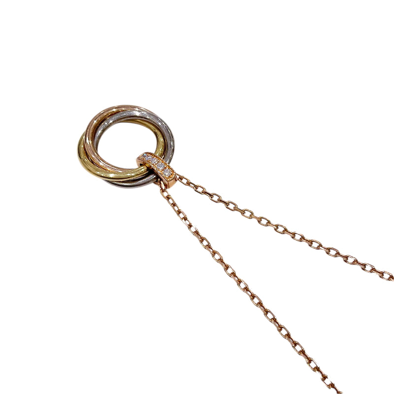 カルティエ Cartier トリニティ サークル ネックレス K18YG/WG/PG  ダイヤモンド ジュエリー