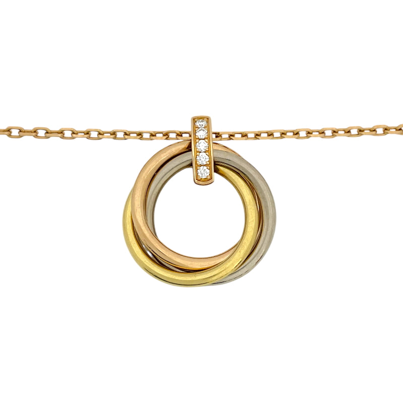 カルティエ Cartier トリニティ サークル ネックレス K18YG/WG/PG  ダイヤモンド ジュエリー
