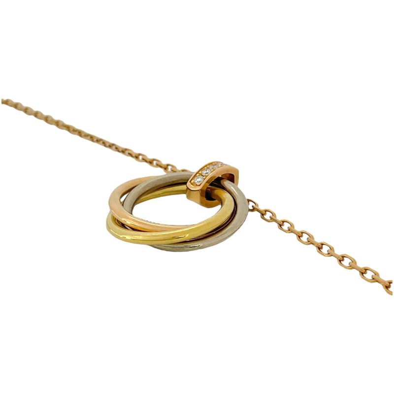カルティエ Cartier トリニティ サークル ネックレス K18YG/WG/PG  ダイヤモンド ジュエリー