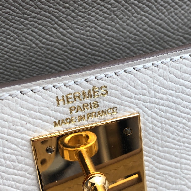 エルメス HERMES ケリー28 外縫い A刻 クレ エプソン レディース ハンドバッグ