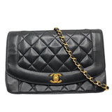 シャネル CHANEL ダイアナ25 A01165 ブラック　ゴールド金具 ラム レディース ショルダーバッグ