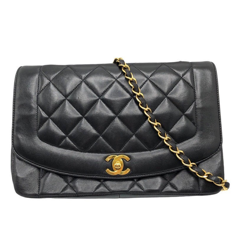 シャネル CHANEL ダイアナ25 A01165 ブラック　ゴールド金具 ラム レディース ショルダーバッグ