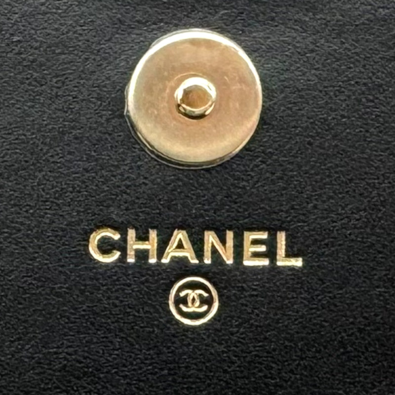 シャネル CHANEL ボーイシャネル Vステッチ チェーンウォレット AP2205 ブラック シャンパンゴールド金具 キャビアスキン レディース ショルダーバッグ