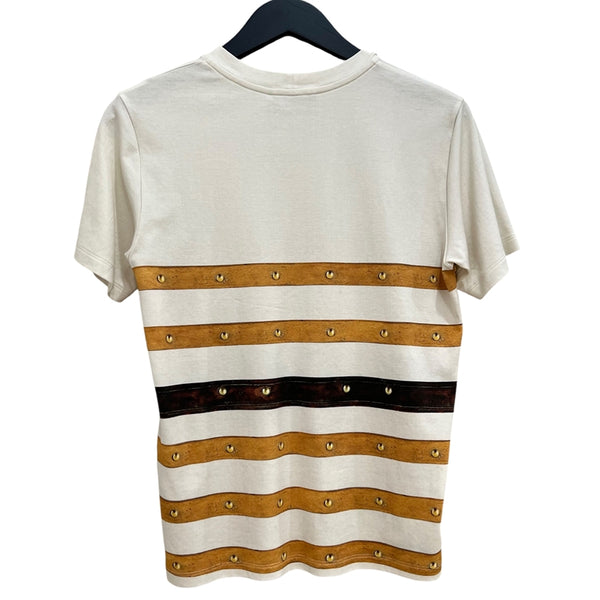 ルイ・ヴィトン LOUIS VUITTON トランクプリント 半袖Tシャツ アイボリー×マルチカラー XS コットン100％ レディース 半袖Ｔシャツ