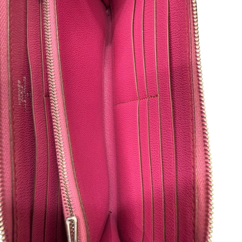 エルメス HERMES アザップロング □M刻印 フューシャピンク アリゲーター レディース 長財布