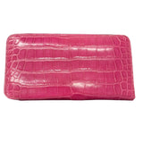 エルメス HERMES アザップロング □M刻印 フューシャピンク アリゲーター レディース 長財布