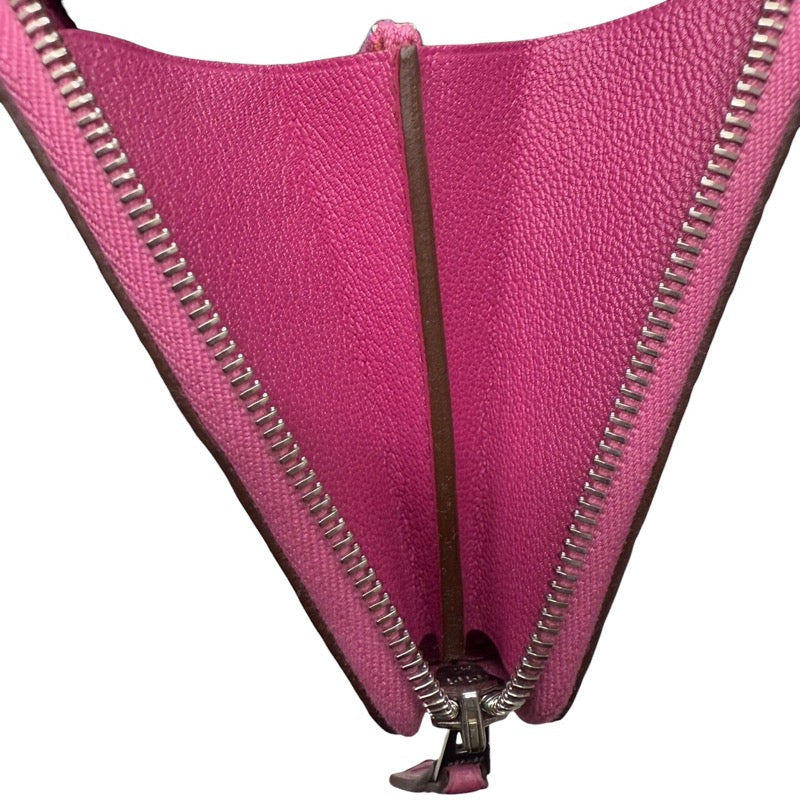 エルメス HERMES アザップロング □M刻印 フューシャピンク アリゲーター レディース 長財布