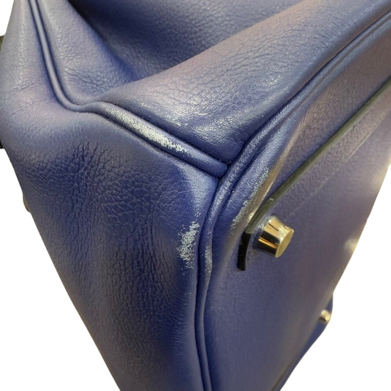 エルメス HERMES バーキン35 海とサーフとファン D刻印 ブルーサフィール シルバー金具 トリヨンビーヨ/トワルアッシュ レディース ハンドバッグ