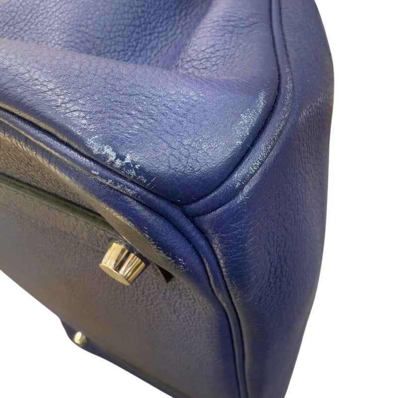 エルメス HERMES バーキン35 海とサーフとファン D刻印 ブルーサフィール シルバー金具 トリヨンビーヨ/トワルアッシュ レディース ハンドバッグ