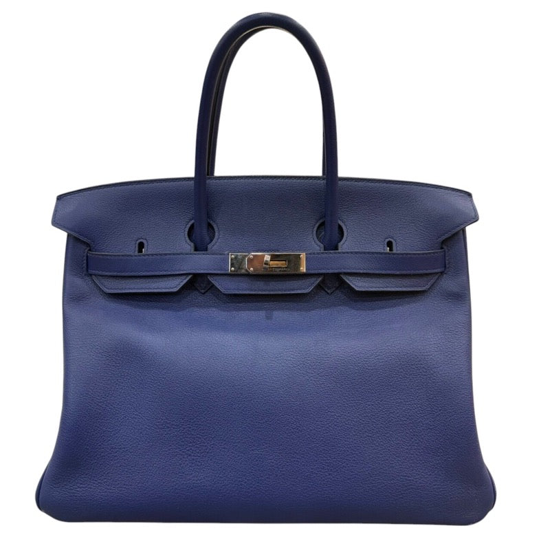 エルメス HERMES バーキン35 海とサーフとファン D刻印 ブルーサフィール シルバー金具 トリヨンビーヨ/トワルアッシュ レディース ハンドバッグ