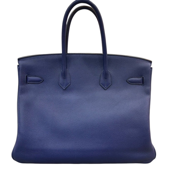エルメス HERMES バーキン35 海とサーフとファン D刻印 ブルーサフィール シルバー金具 トリヨンビーヨ/トワルアッシュ レディース ハンドバッグ