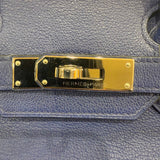 エルメス HERMES バーキン35 海とサーフとファン D刻印 ブルーサフィール シルバー金具 トリヨンビーヨ/トワルアッシュ レディース ハンドバッグ