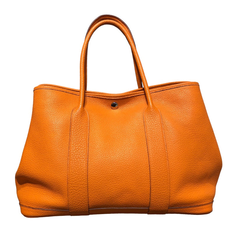 エルメス HERMES ガーデンパーティPM □O刻印 オレンジ/SV金具 トゴ  