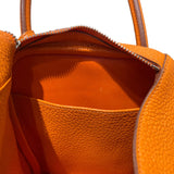 エルメス HERMES リンディ30 □P刻印　(2012年製) オレンジ　シルバー金具 トリヨンクレマンス レディース ショルダーバッグ