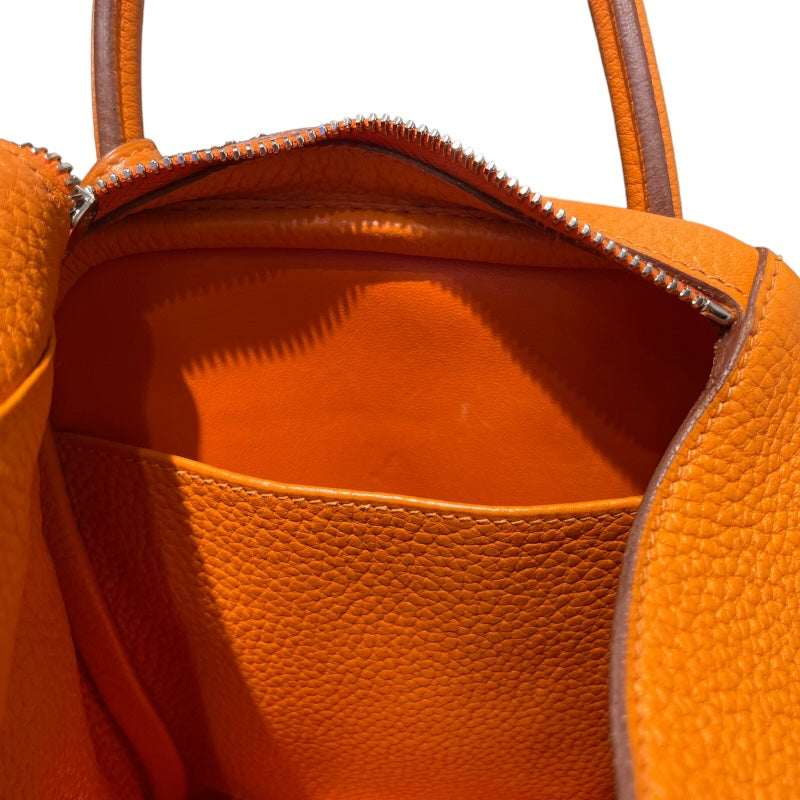 エルメス HERMES リンディ30 □P刻印　(2012年製) オレンジ　シルバー金具 トリヨンクレマンス レディース ショルダーバッグ