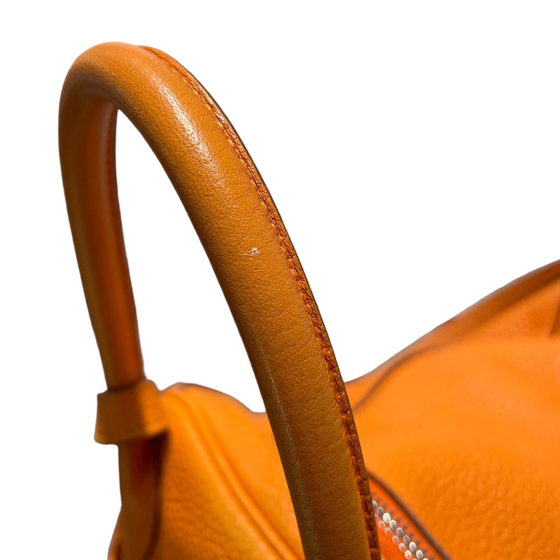 エルメス HERMES リンディ30 □P刻印　(2012年製) オレンジ　シルバー金具 トリヨンクレマンス レディース ショルダーバッグ