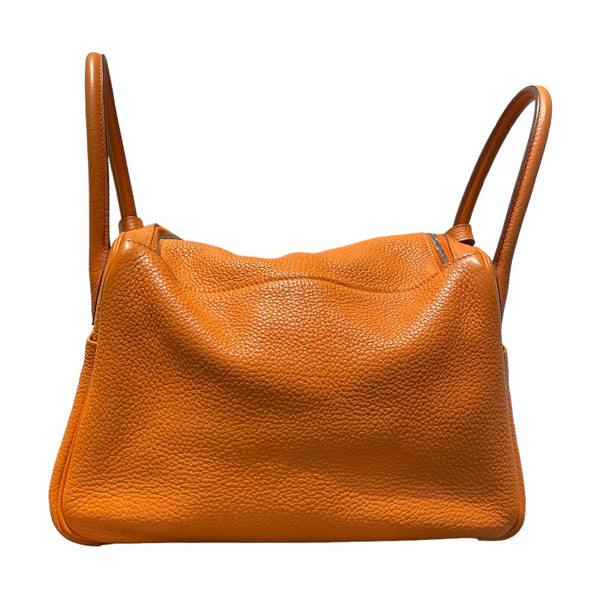 エルメス HERMES リンディ30 □P刻印　(2012年製) オレンジ　シルバー金具 トリヨンクレマンス レディース ショルダーバッグ