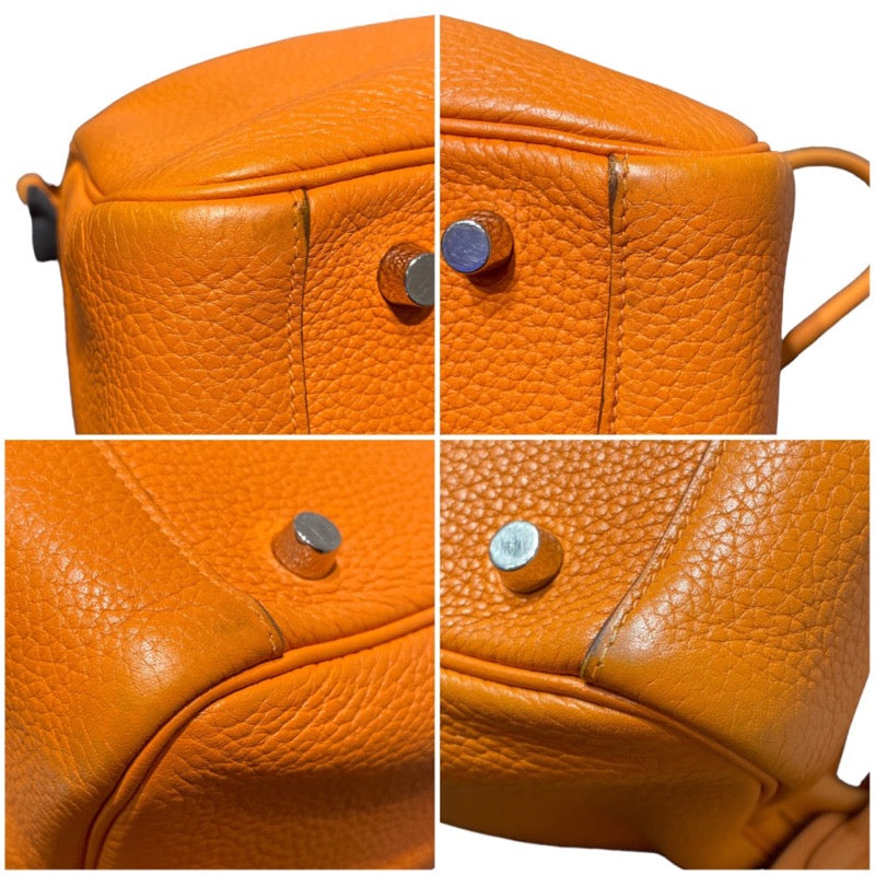 エルメス HERMES リンディ30 □P刻印　(2012年製) オレンジ　シルバー金具 トリヨンクレマンス レディース ショルダーバッグ