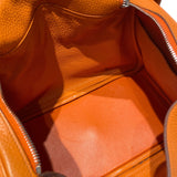エルメス HERMES リンディ30 □P刻印　(2012年製) オレンジ　シルバー金具 トリヨンクレマンス レディース ショルダーバッグ