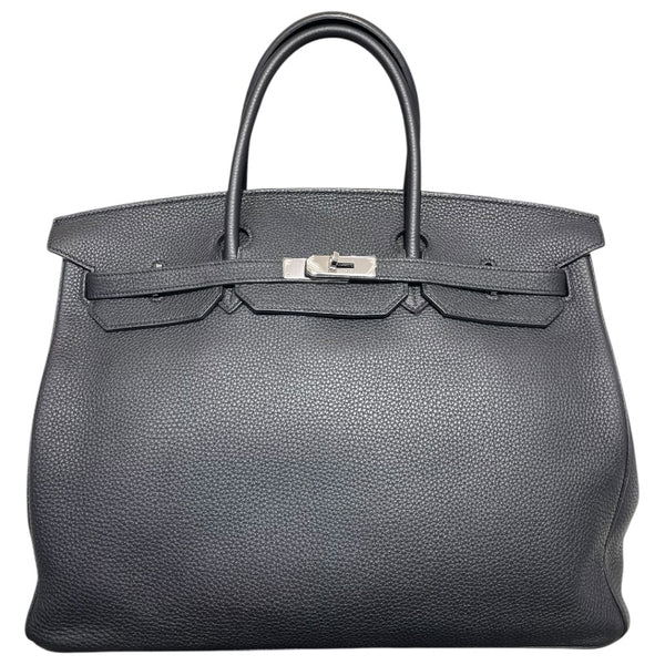 エルメス HERMES バーキン40 □R刻 ブラック/SV金具 トゴ レディース ハンドバッグ