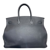 エルメス HERMES バーキン40 □R刻 ブラック/SV金具 トゴ レディース ハンドバッグ