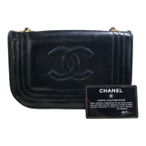 シャネル CHANEL ココマーク チェーンショルダー ブラック ゴールド金具 リザード レディース ショルダーバッグ