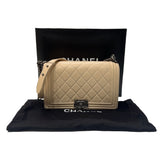 シャネル CHANEL ボーイシャネル28 A67086 ベージュ　シルバー金具 カーフスキン レディース ショルダーバッグ