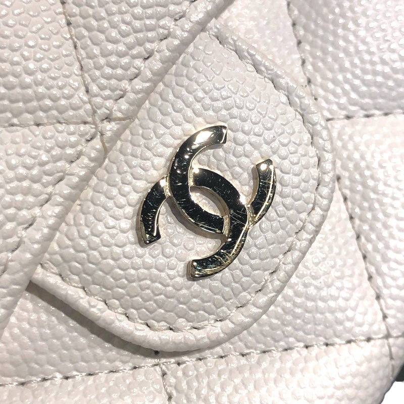 シャネル CHANEL マトラッセチェーンウォレット AP2569 ホワイト/ゴールド金具 キャビアスキン ショルダーバッグ レディース 中古