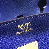 エルメス HERMES バーキン35 □O刻 アイリス　GD金具 トゴ ユニセックス ハンドバッグ