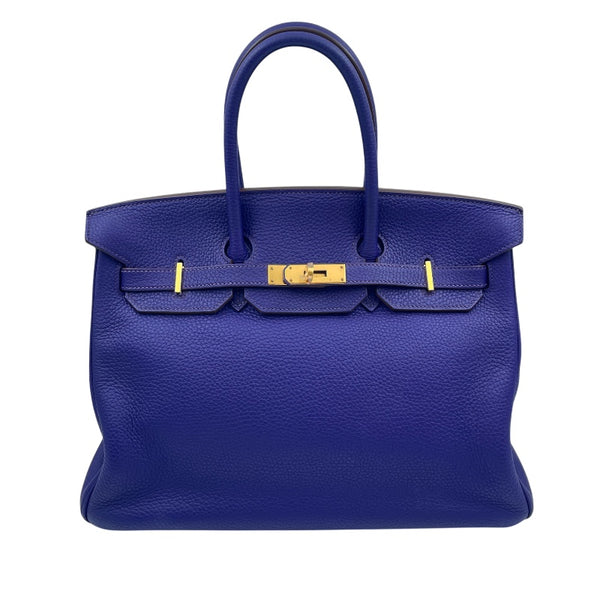 エルメス HERMES バーキン35 □O刻 アイリス　GD金具 トゴ ユニセックス ハンドバッグ