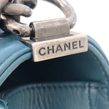 シャネル CHANEL ボーイシャネル グリーン/シルバー金具 ラムスキン レディース ショルダーバッグ