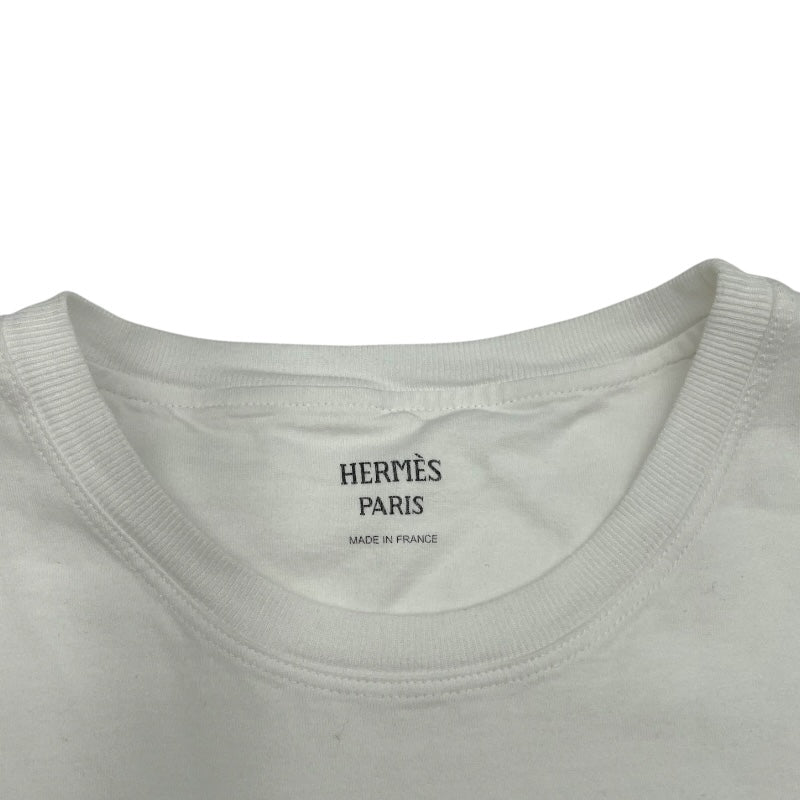 エルメス HERMES Canoe シェーヌダンクル柄Tシャツワンピース 3E4508DL ホワイト コットン レディース ワンピース