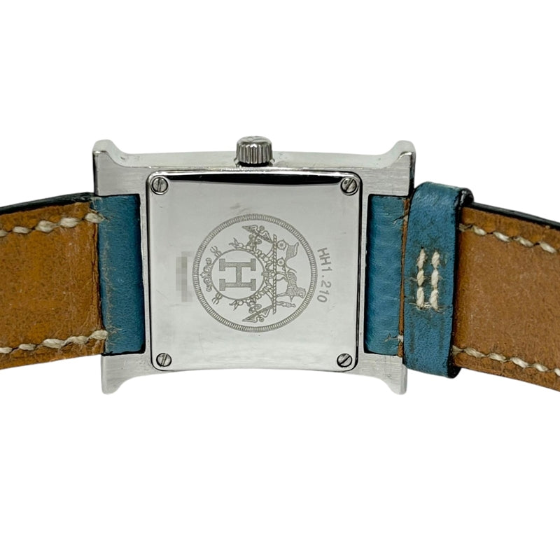 エルメス HERMES Hウォッチ HH1210 ブルー SS/純正ベルト/純正