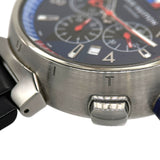 ルイ・ヴィトン LOUIS VUITTON タンブール アメリカズカップ レガッタV クロノグラフ Q1A61 ブルー  SS/純正ラバーベルト メンズ 腕時計