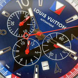 ルイ・ヴィトン LOUIS VUITTON タンブール アメリカズカップ レガッタV クロノグラフ Q1A61 ブルー  SS/純正ラバーベルト メンズ 腕時計