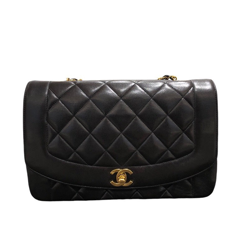 シャネル CHANEL ダイアナ25 A01165 ブラック　ゴールド金具 ラムスキン レディース ショルダーバッグ