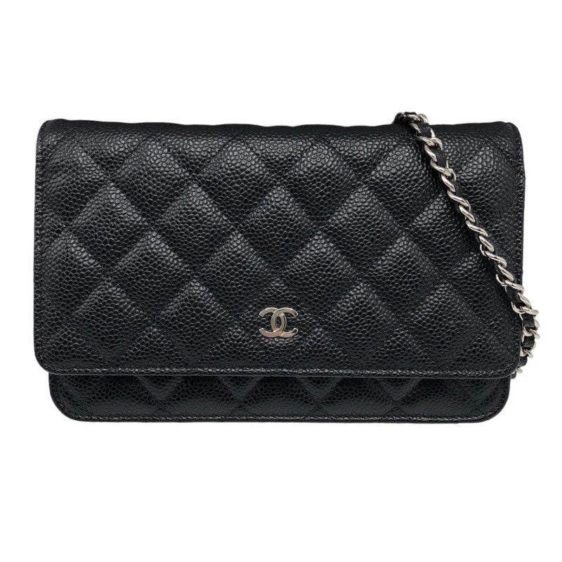 シャネル CHANEL マトラッセチェーンウォレット AP0250 ブラック×SV金具 キャビアスキン レディース ショルダーバッグ