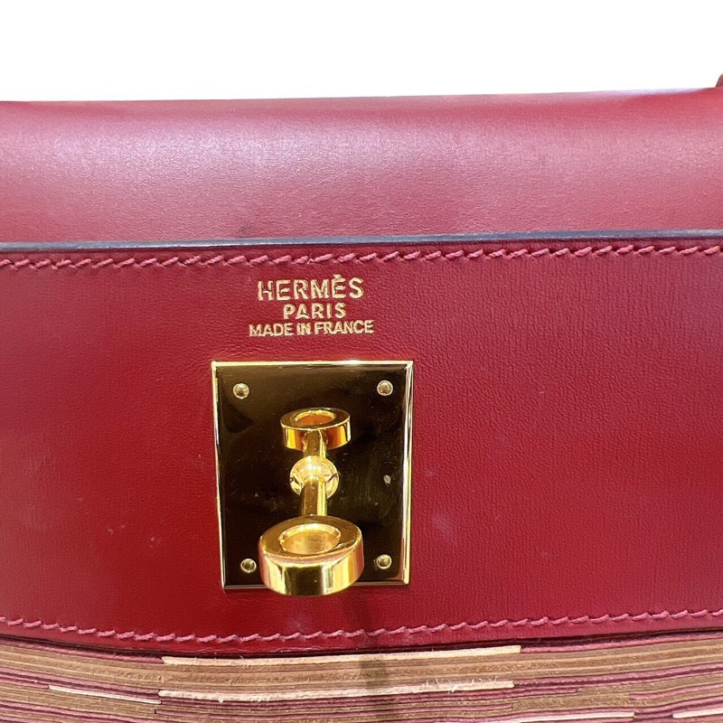 エルメス HERMES ケリー32 内縫い ヴィブラート □E刻印 ルージュアッシュ・ゴールド金具 ボックスカーフ レディース ハンドバッグ