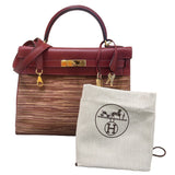 エルメス HERMES ケリー32 内縫い ヴィブラート □E刻印 ルージュアッシュ・ゴールド金具 ボックスカーフ レディース ハンドバッグ