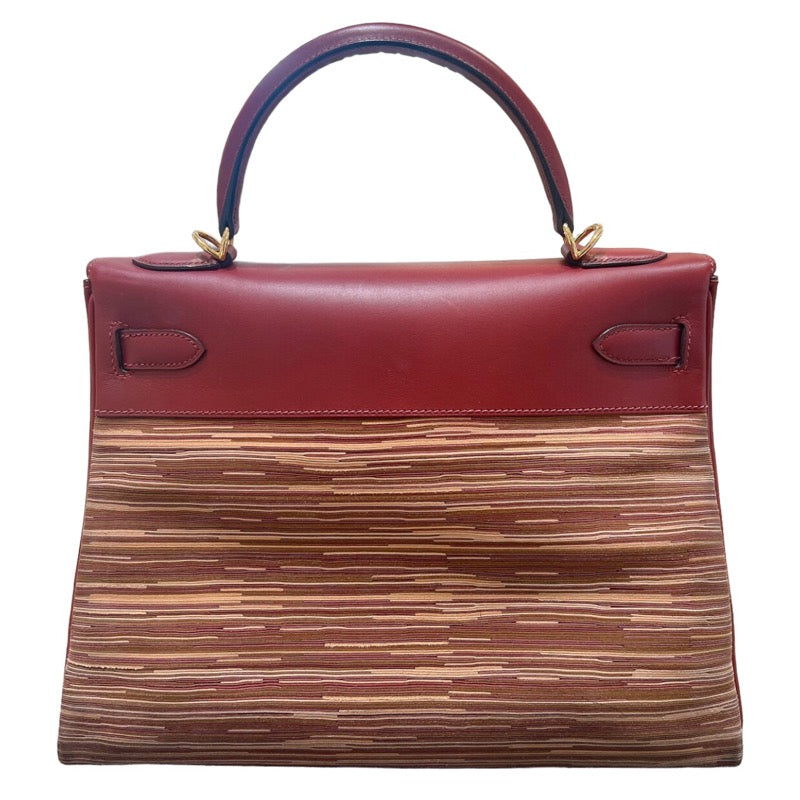 エルメス HERMES ケリー32 内縫い ヴィブラート □E刻印 ルージュアッシュ・ゴールド金具 ボックスカーフ レディース ハンドバッグ