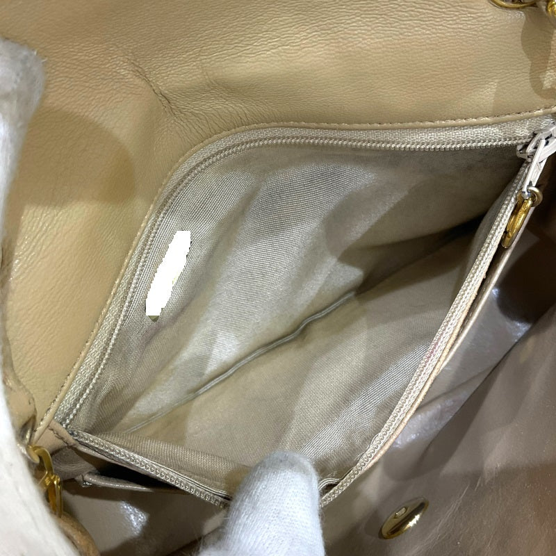 シャネル CHANEL ミニマトラッセ20 A01163 1番台 ベージュ ゴールド金具　 ラムスキン レディース ショルダーバッグ