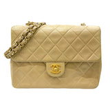 シャネル CHANEL ミニマトラッセ20 A01163 1番台 ベージュ ゴールド金具　 ラムスキン レディース ショルダーバッグ