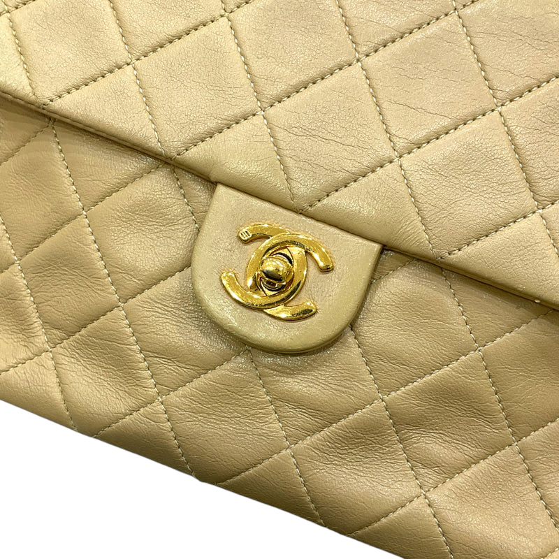 シャネル CHANEL ミニマトラッセ20 A01163 1番台 ベージュ ゴールド金具　 ラムスキン レディース ショルダーバッグ