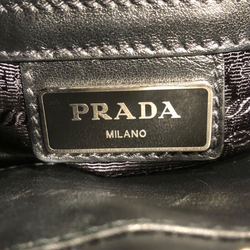 プラダ PRADA サフィアーノショルダーバッグ ブラック レザー メンズ ショルダーバッグ