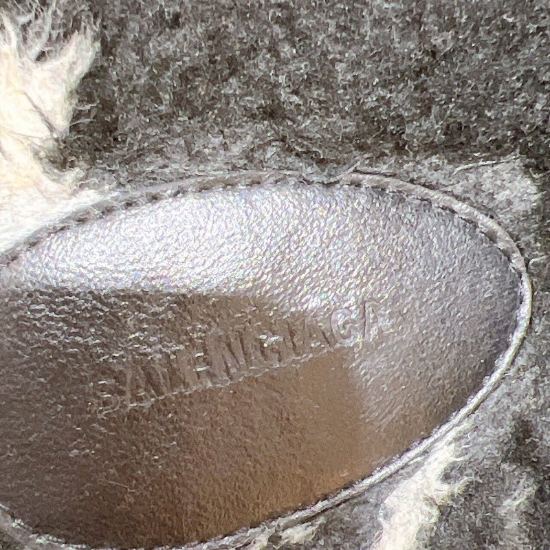 バレンシアガ BALENCIAGA ロールオーバーロゴファーサンダル 624515 ブラック フェイクファー メンズ サンダル