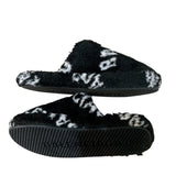 バレンシアガ BALENCIAGA ロールオーバーロゴファーサンダル 624515 ブラック フェイクファー メンズ サンダル