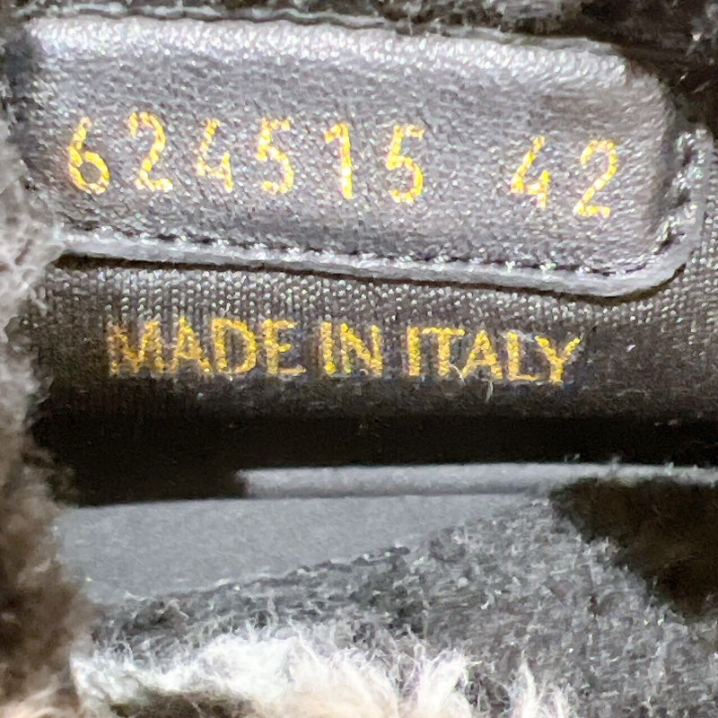 バレンシアガ BALENCIAGA ロールオーバーロゴファーサンダル 624515 ブラック フェイクファー メンズ サンダル