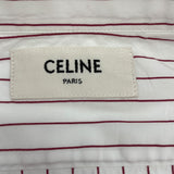 セリーヌ CELINE ストライプシャツ  ホワイト コットン メンズ 長袖シャツ