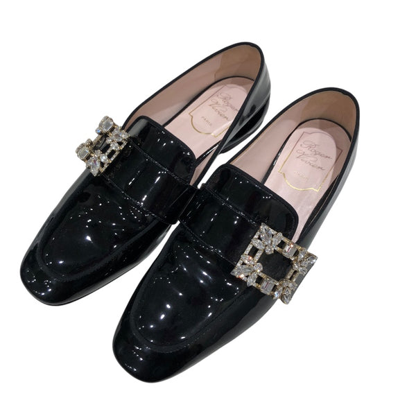 ロジェ ヴィヴィエ ROGER VIVIER ストラスバックルパテンドパンプス ブラック レディース パンプス