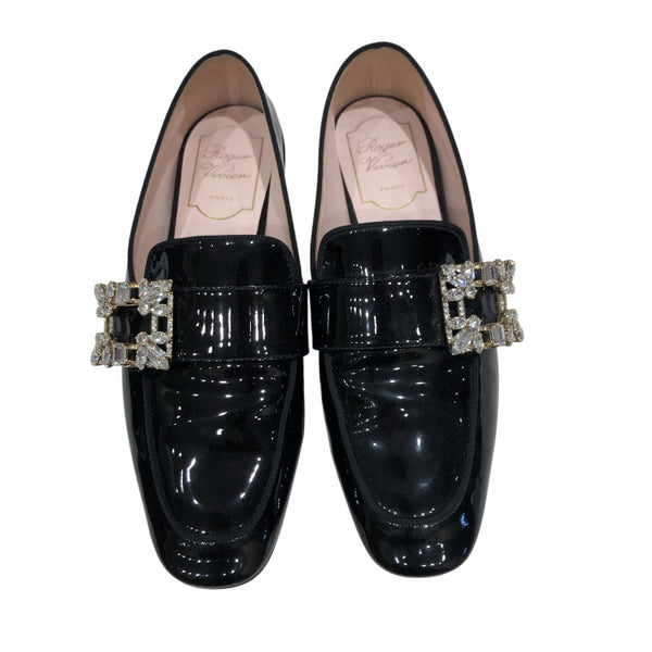 ロジェ ヴィヴィエ ROGER VIVIER ストラスバックルパテンドパンプス ブラック レディース パンプス
